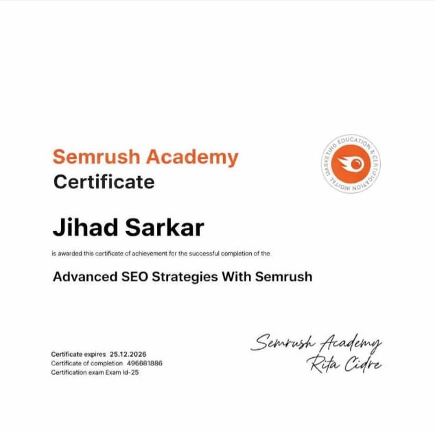 SEMrush Certificate